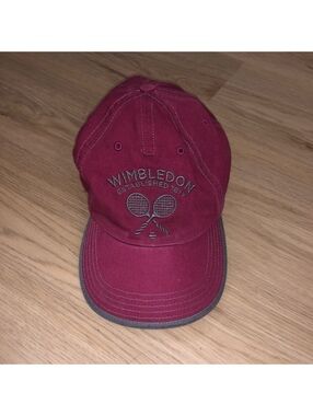VINTAGE WIMBLEDON 1877 OFFICIAL AELTC HAT ALL ENGLAND LAWN TENNIS CLUB RED CAP